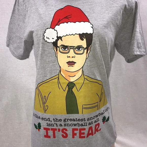 Gildan Size Large The Office Christmas Graphic Tee. Preloved - Picture 2 of 3